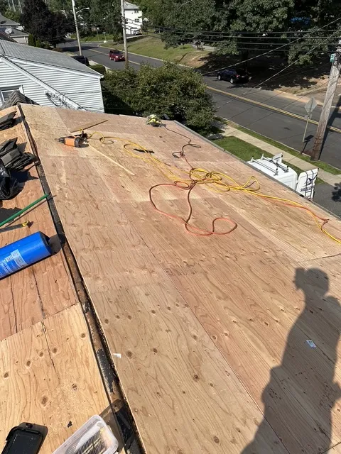 New roof decking complete and ready for underlayment in Pompton Plains NJ